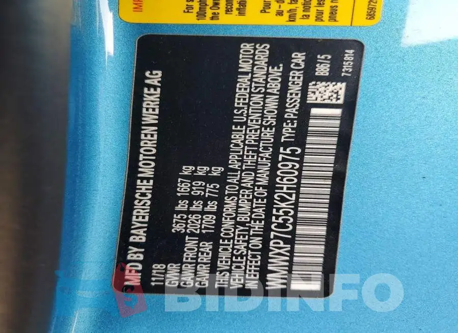 WMWXP7C55K2H60975 Photo# 13