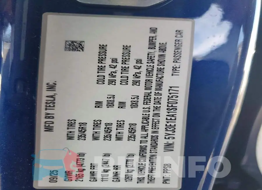 5YJ3E1EA1SF075171 Photo# 12
