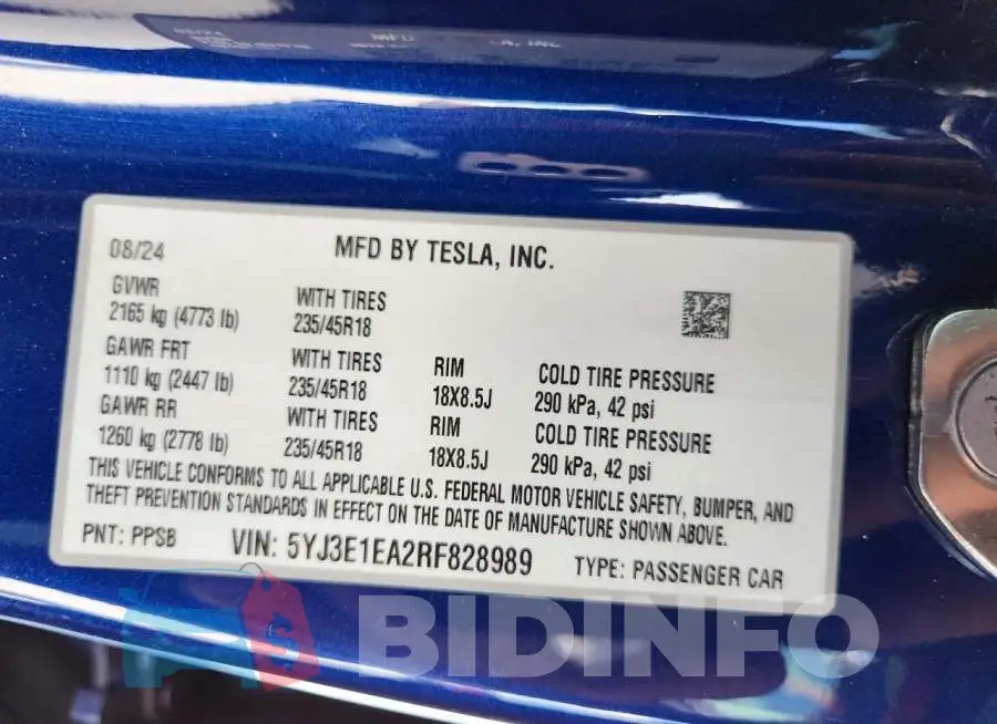 5YJ3E1EA2RF828989 Photo# 12