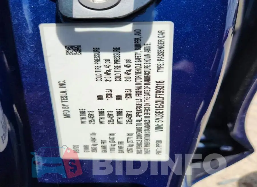 5YJ3E1EA3LF799316 Photo# 13