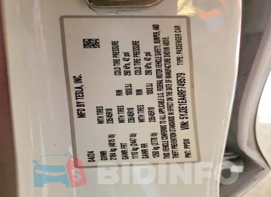 5YJ3E1EA4RF749579 Photo# 12