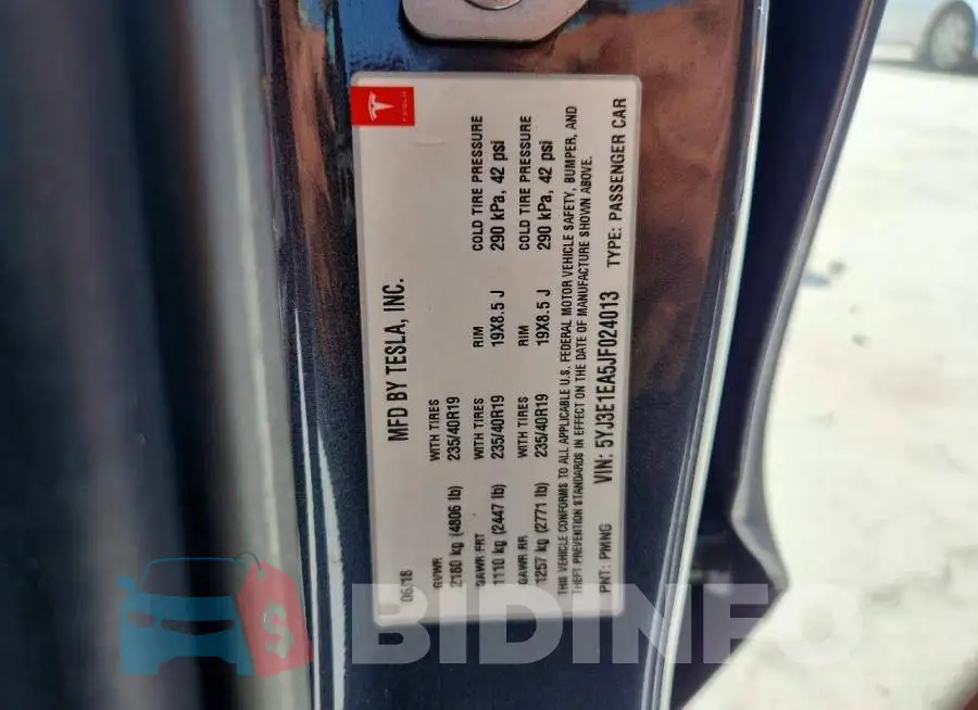 5YJ3E1EA5JF024013 Photo# 12
