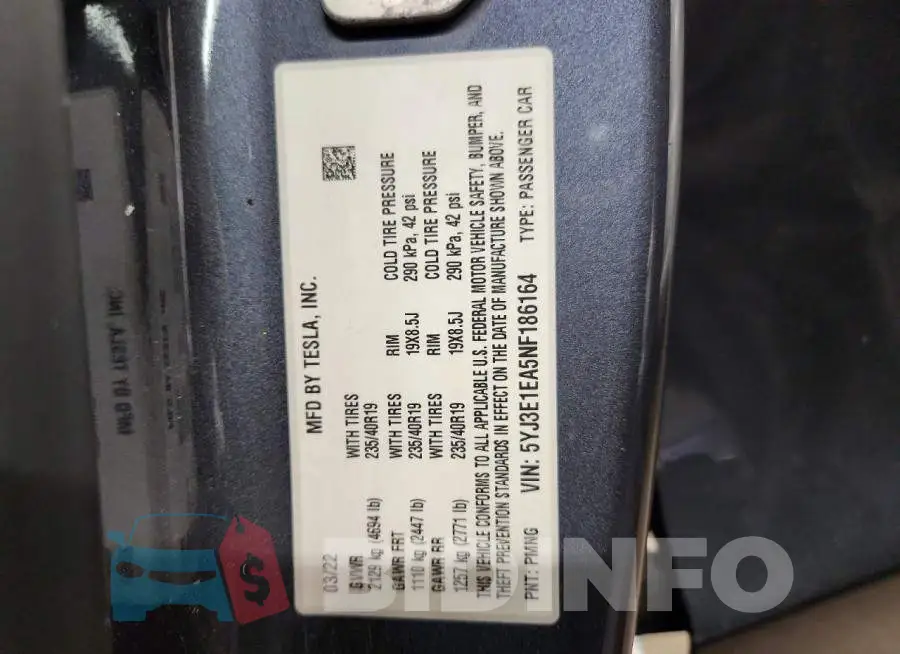 5YJ3E1EA5NF186164 Photo# 12