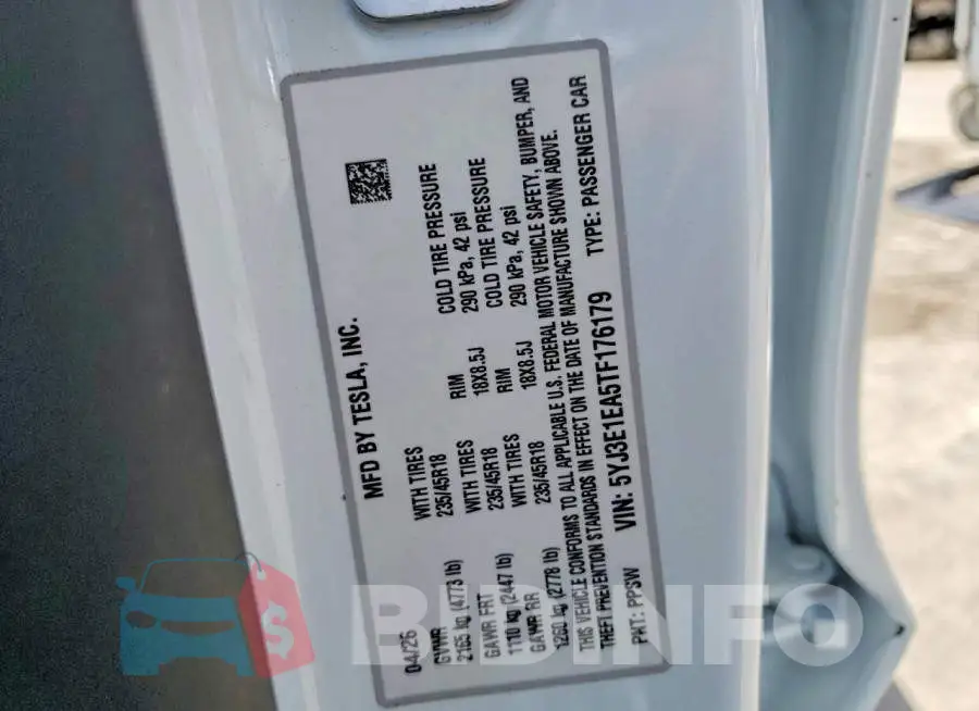 5YJ3E1EA5TF176179 Photo# 12