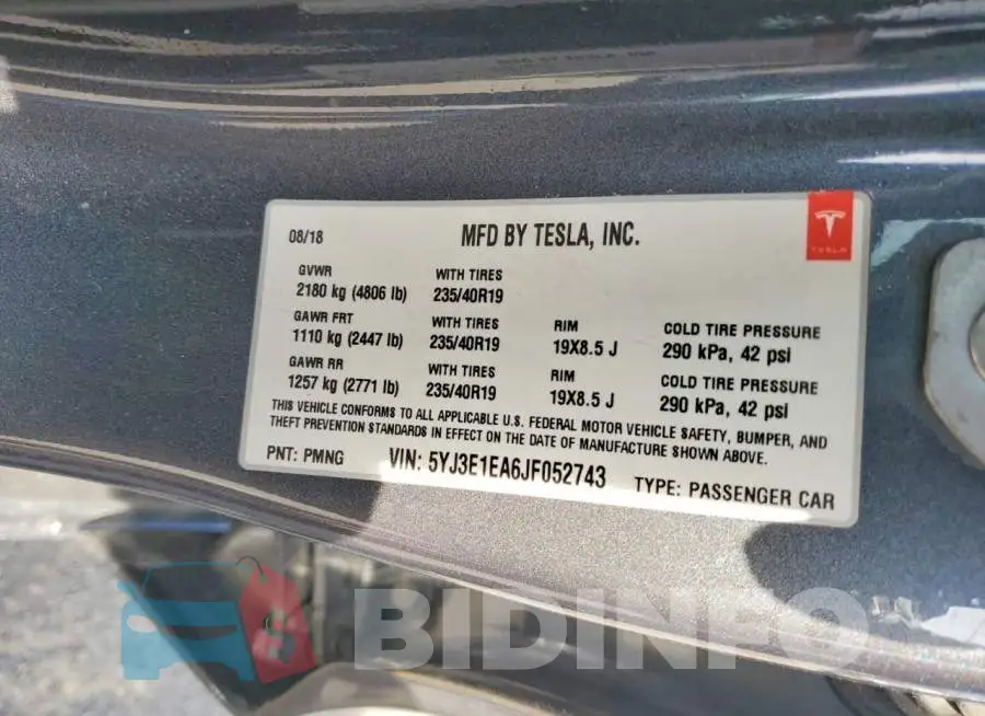 5YJ3E1EA6JF052743 Photo# 12