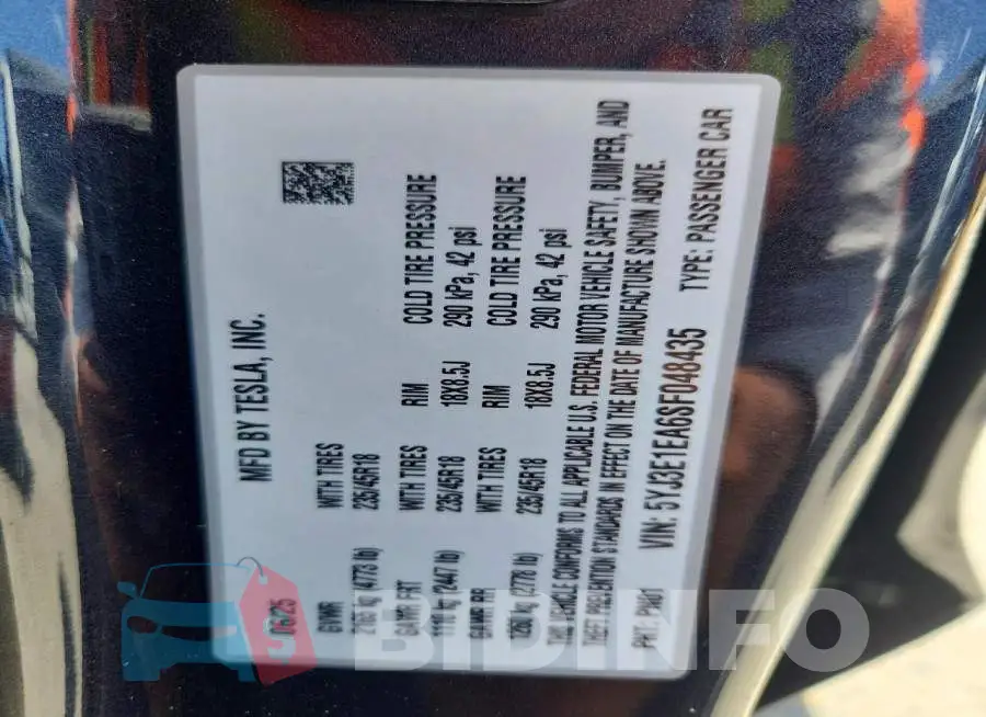 5YJ3E1EA6SF048435 Photo# 13