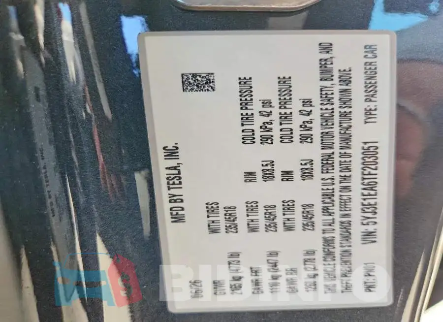 5YJ3E1EA6TF203051 Photo# 12