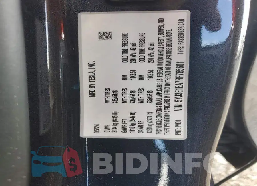 5YJ3E1EA7RF765601 Photo# 13