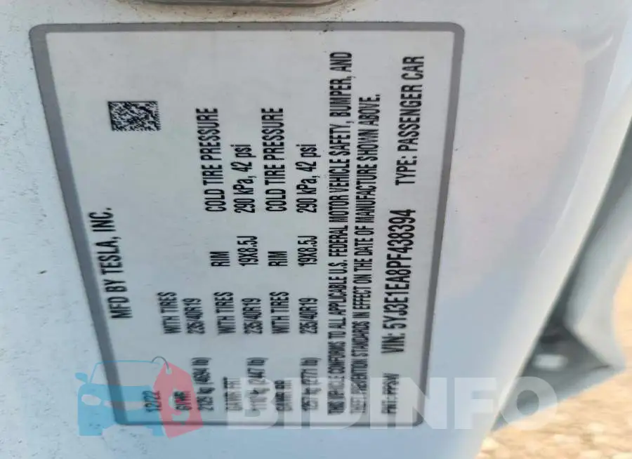 5YJ3E1EA8PF438394 Photo# 12