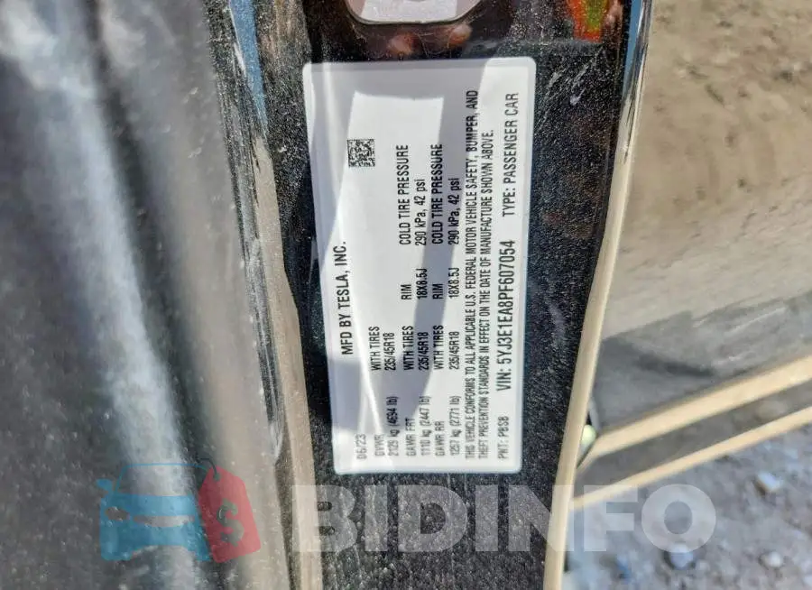 5YJ3E1EA8PF607054 Photo# 12