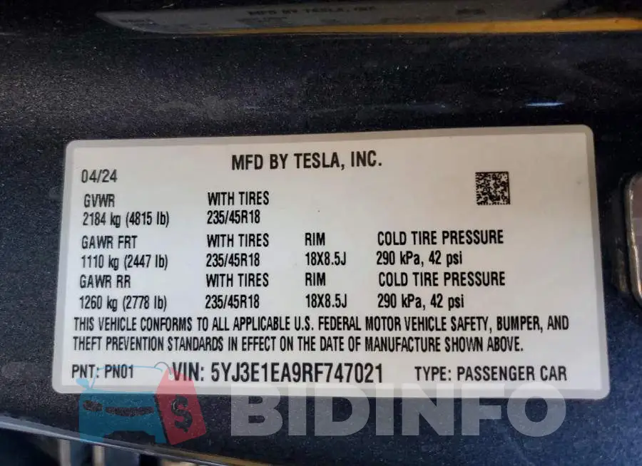 5YJ3E1EA9RF747021 Photo# 13