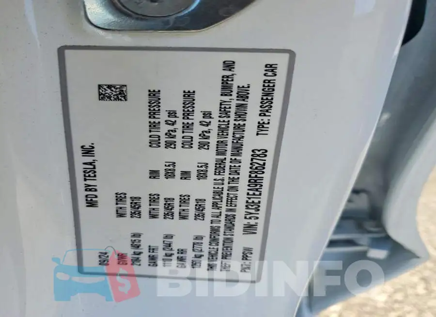 5YJ3E1EA9RF862783 Photo# 13