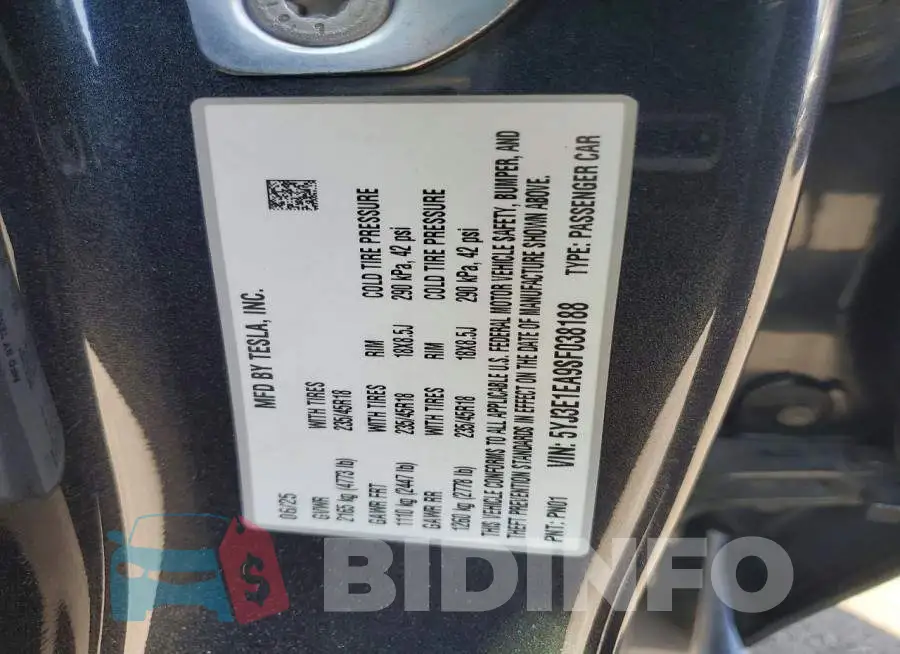 5YJ3E1EA9SF038188 Photo# 12
