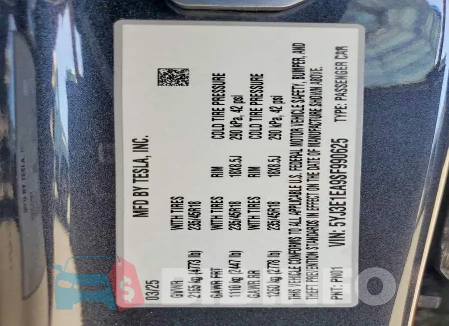 5YJ3E1EA9SF990625 Photo# 12