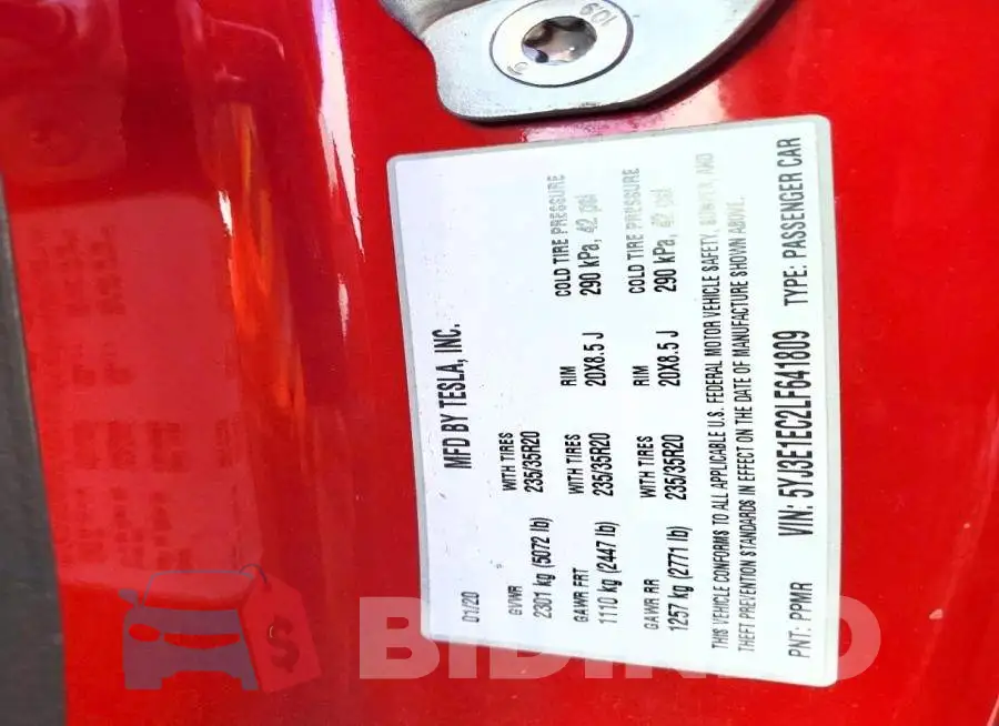 5YJ3E1EC2LF641809 Photo# 12