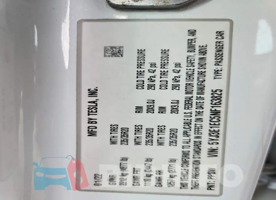 5YJ3E1EC5NF163825 Photo# 12