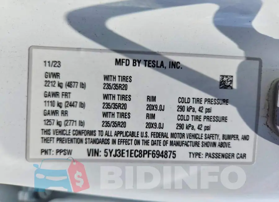 5YJ3E1EC8PF694875 Photo# 13