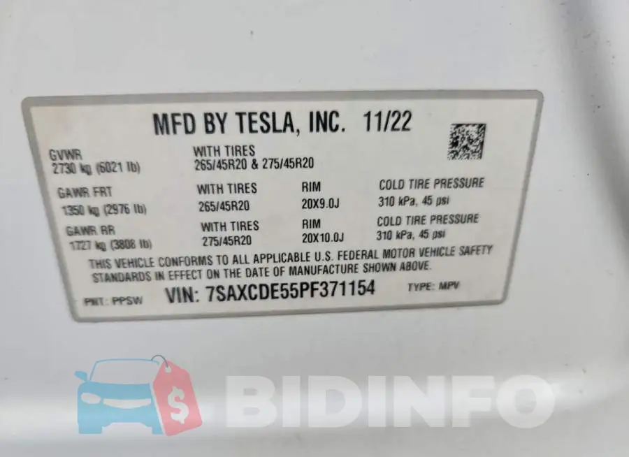 7SAXCDE55PF371154 Photo# 13