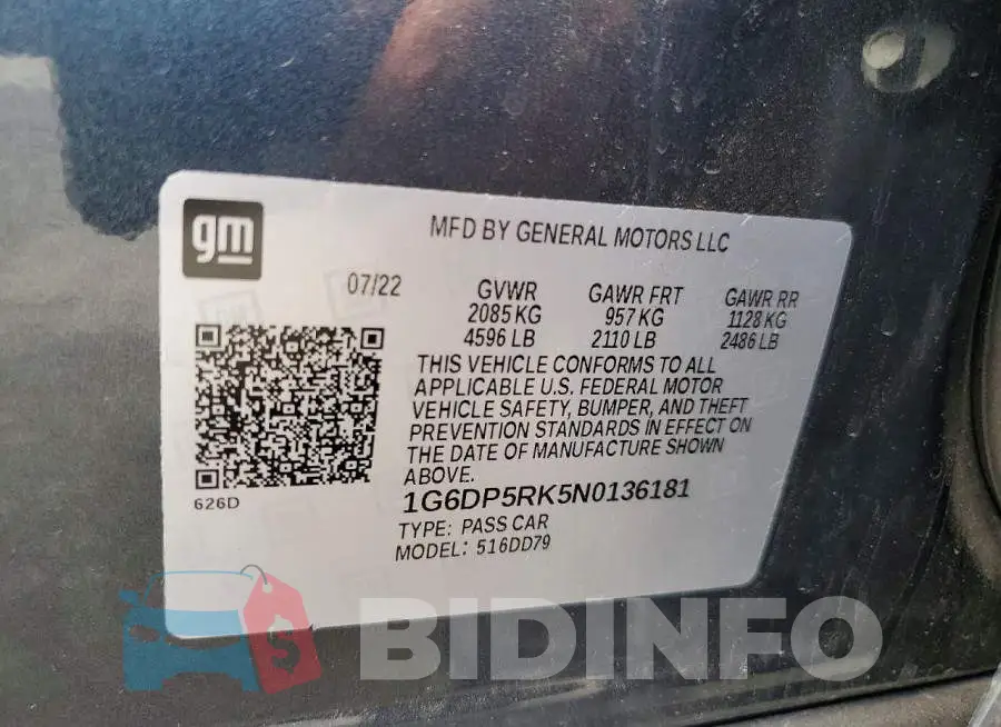 1G6DP5RK5N0136181 Photo# 12