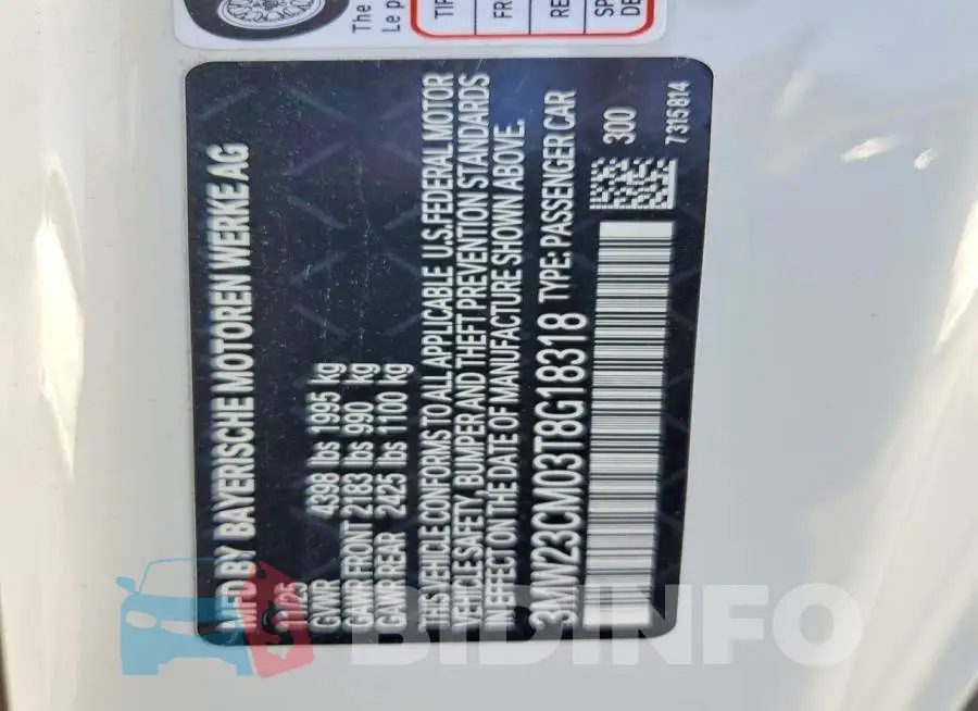 3MW23CM03T8G18318 Photo# 12