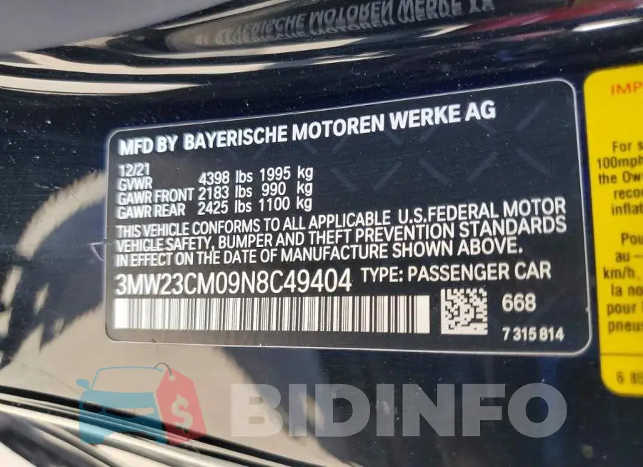 3MW23CM09N8C49404 Photo# 12