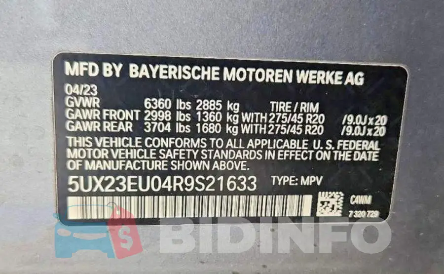 5UX23EU04R9S21633 Photo# 12
