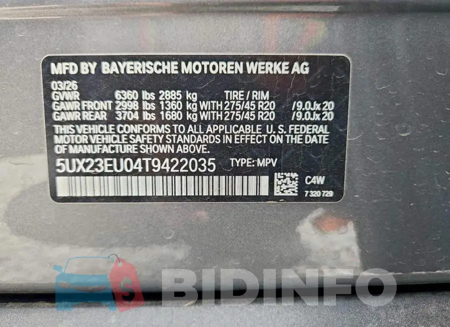 5UX23EU04T9422035 Photo# 14