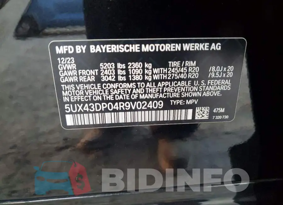 5UX43DP04R9V02409 Photo# 13