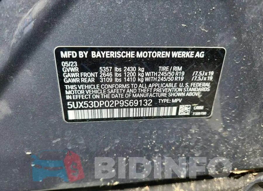 5UX53DP02P9S69132 Photo# 13