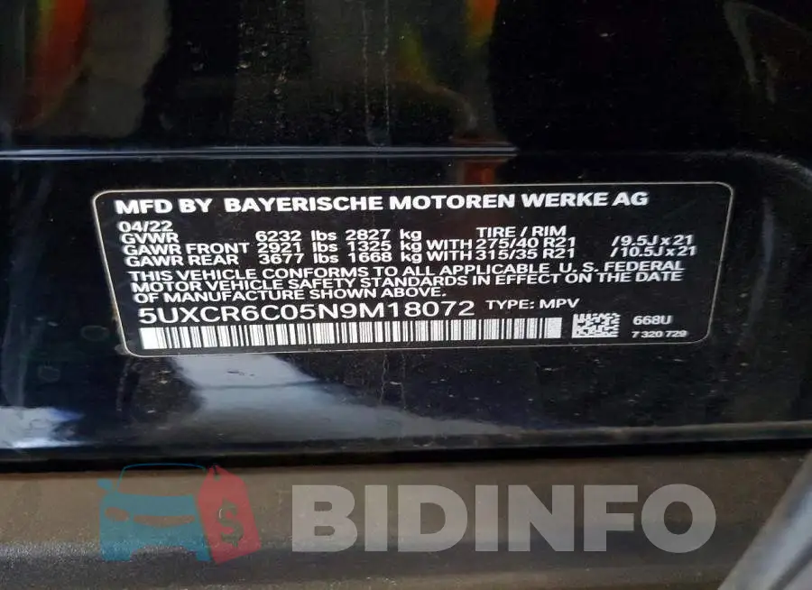 5UXCR6C05N9M18072 Photo# 14