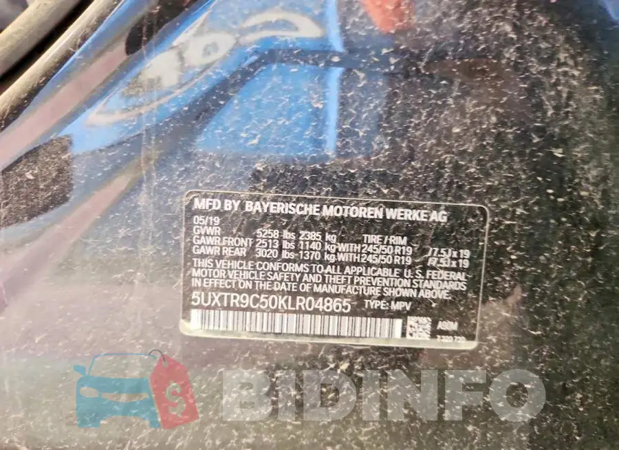 5UXTR9C50KLR04865 Photo# 13
