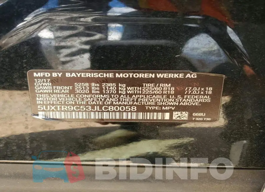 5UXTR9C53JLC80058 Photo# 14
