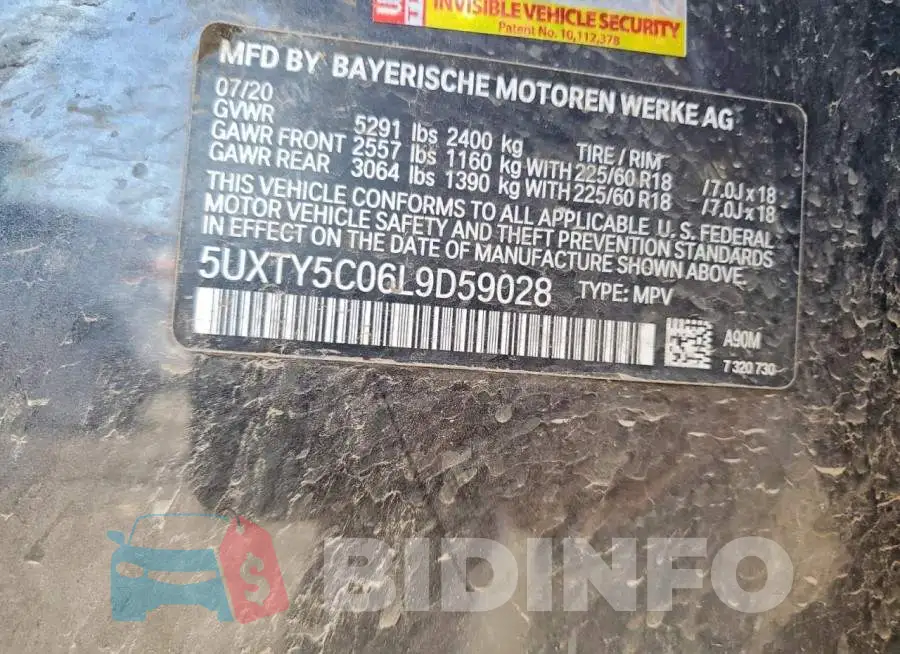 5UXTY5C06L9D59028 Photo# 13