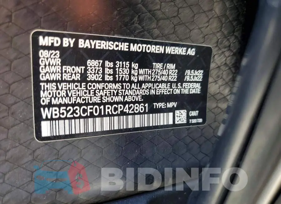 WB523CF01RCP42861 Photo# 12