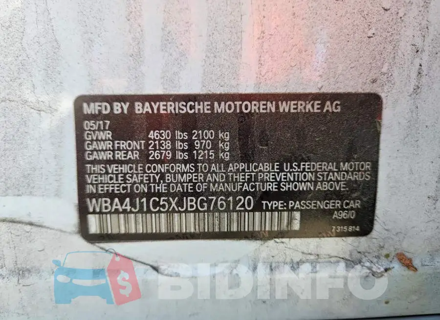 WBA4J1C5XJBG76120 Photo# 12
