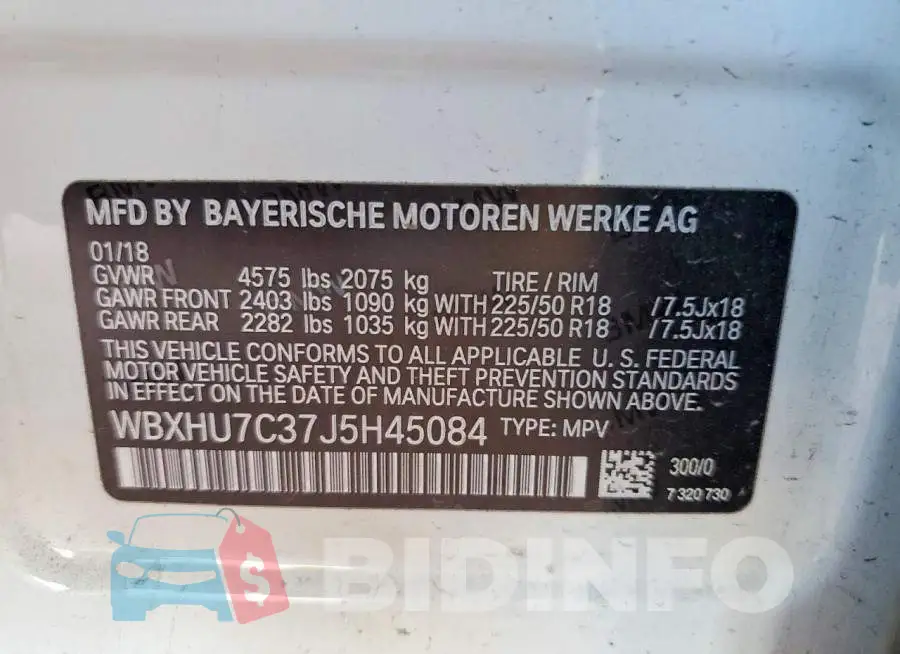 WBXHU7C37J5H45084 Photo# 13