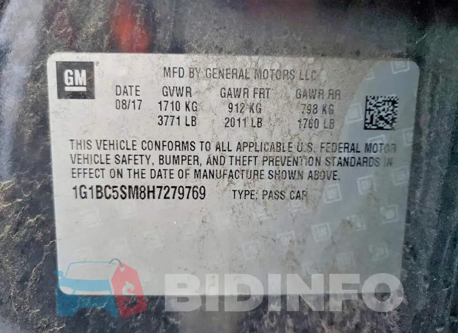 1G1BC5SM8H7279769 Photo# 12