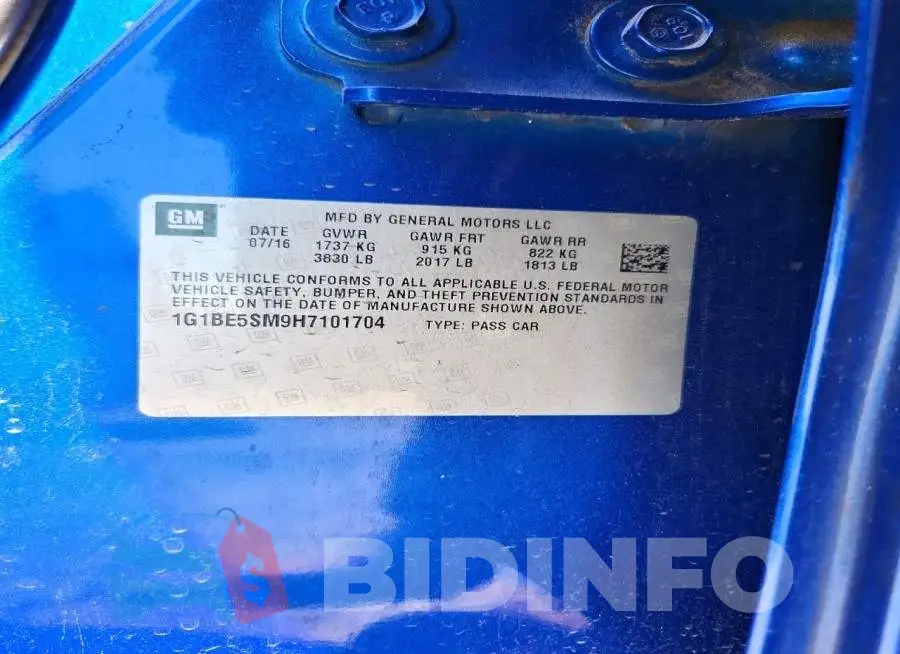 1G1BE5SM9H7101704 Photo# 12