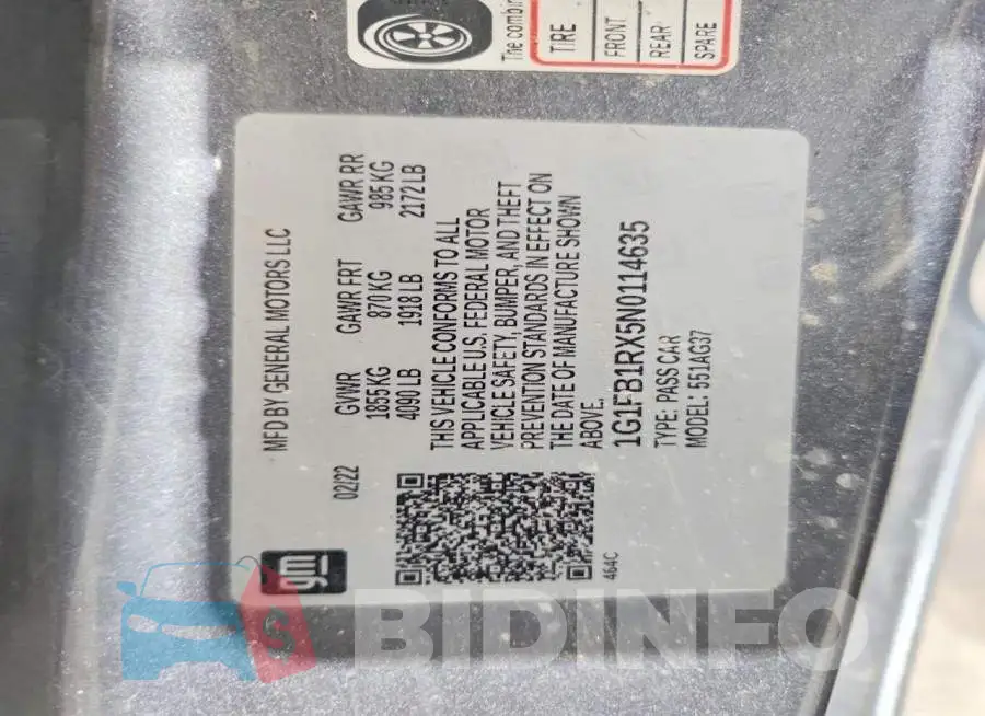 1G1FB1RX5N0114635 Photo# 12