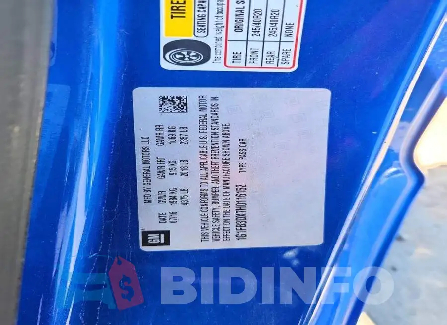 1G1FB3DX7H0116152 Photo# 13