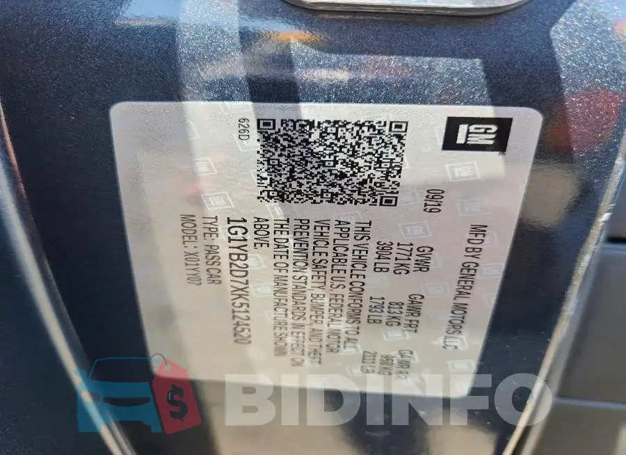 1G1YB2D7XK5124520 Photo# 12