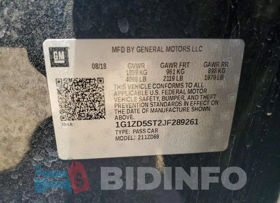 1G1ZD5ST2JF289261 Photo# 12