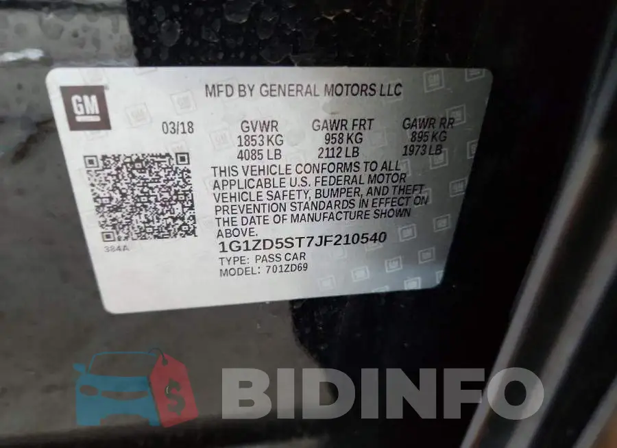 1G1ZD5ST7JF210540 Photo# 12