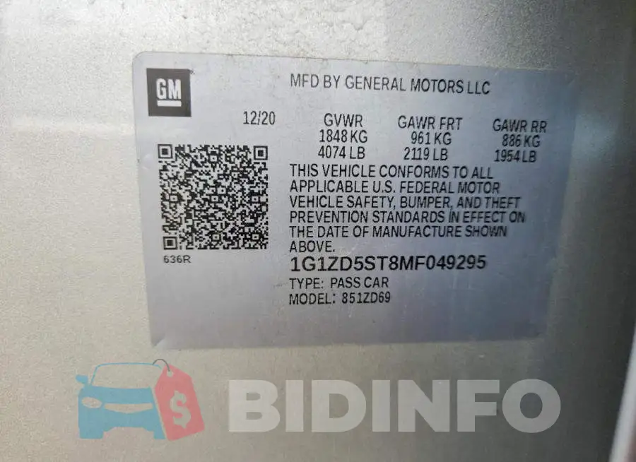 1G1ZD5ST8MF049295 Photo# 12