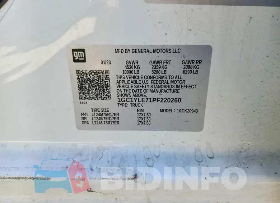 1GC1YLE71PF220260 Photo# 12