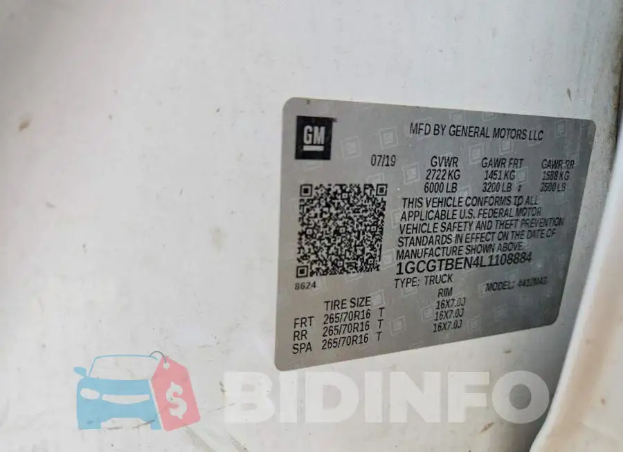 1GCGTBEN4L1108884 Photo# 12
