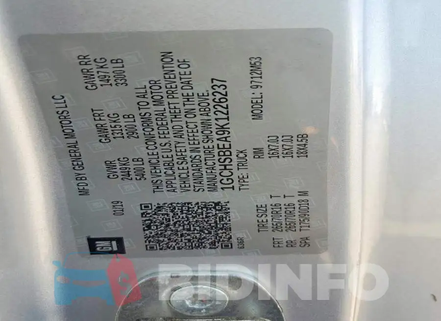 1GCHSBEA9K1226237 Photo# 12