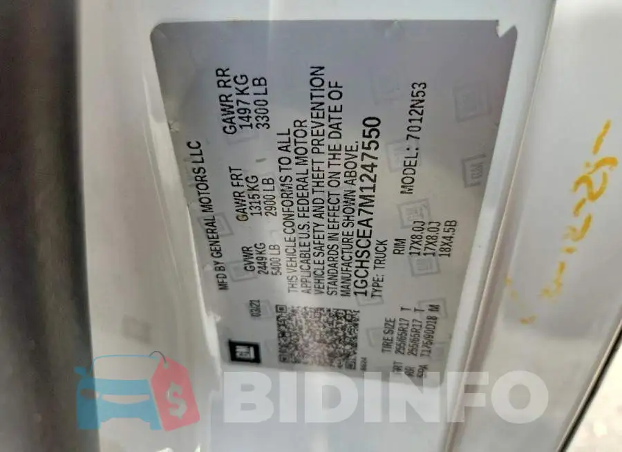 1GCHSCEA7M1247550 Photo# 12