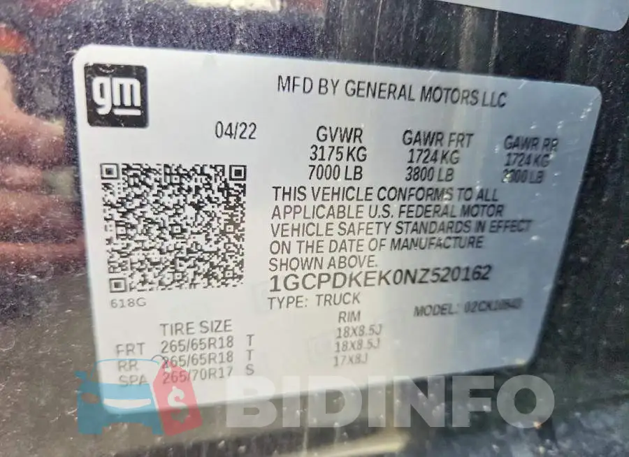 1GCPDKEK0NZ520162 Photo# 12