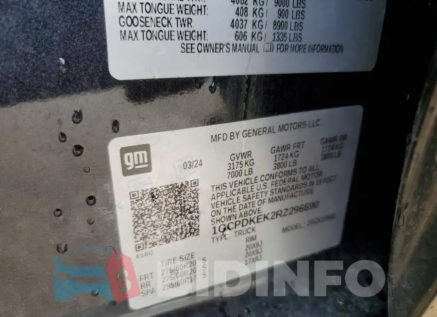 1GCPDKEK2RZ296690 Photo# 12